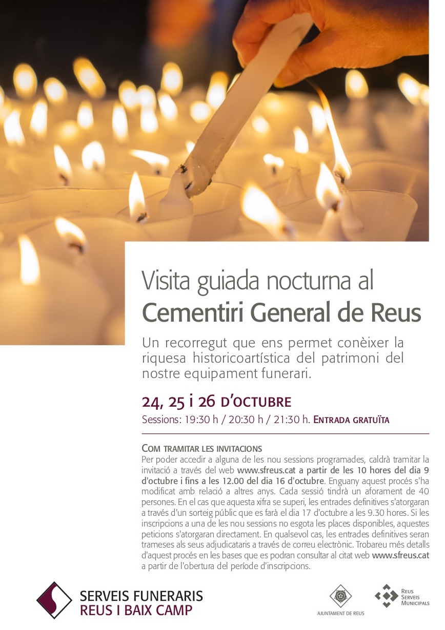 Tornen les visites nocturnes al Cementiri General de Reus amb canvis en el sistema de reserva d’invitacions