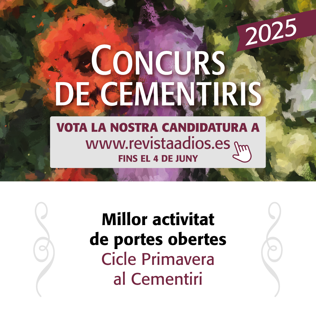 El cicle Primavera al Cementiri General de Reus és un dels tres finalistes en la categoria de Millor Activitat de Portes Obertes del IX Concurso de Cementerios de España 2025 que organitza la Revista Adiós, especialitzada en temes funeraris.